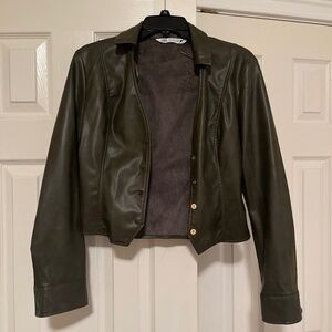 Faux Leather Green Zara Jacket (medium)